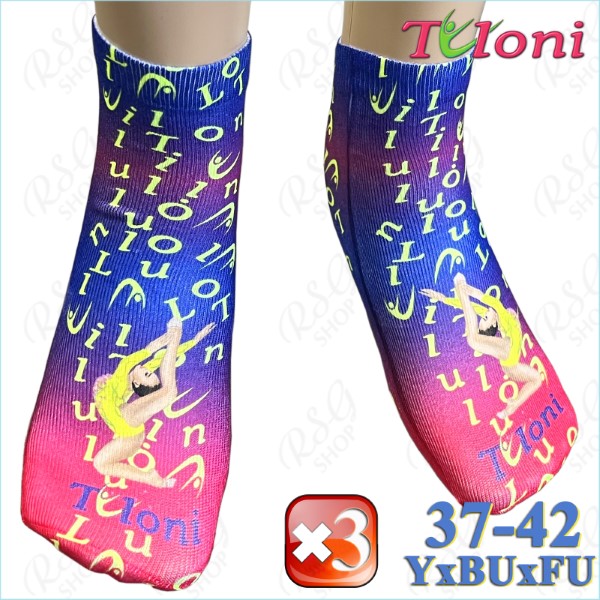 3 x Socks Tuloni mod. ZOE Size 37-42 col. YxBUxFU Art. THS1102-3FU-37